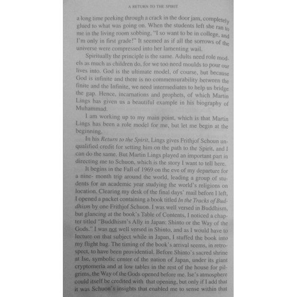 A RETURN TO THE SPIRIT –